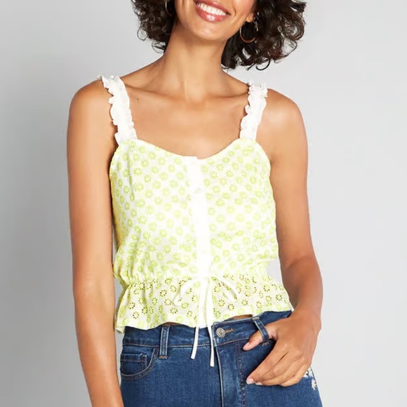 New ModCloth Darling for the Prairie Peplum Tank Top - Picture 1 of 7